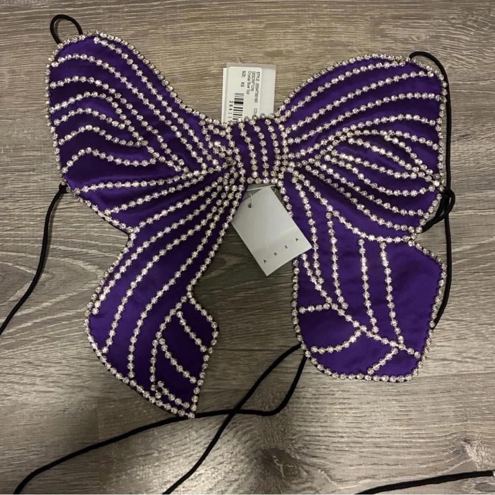 AREA Crystal Bow Top Size 4 NWT. - Picture 6 of 7